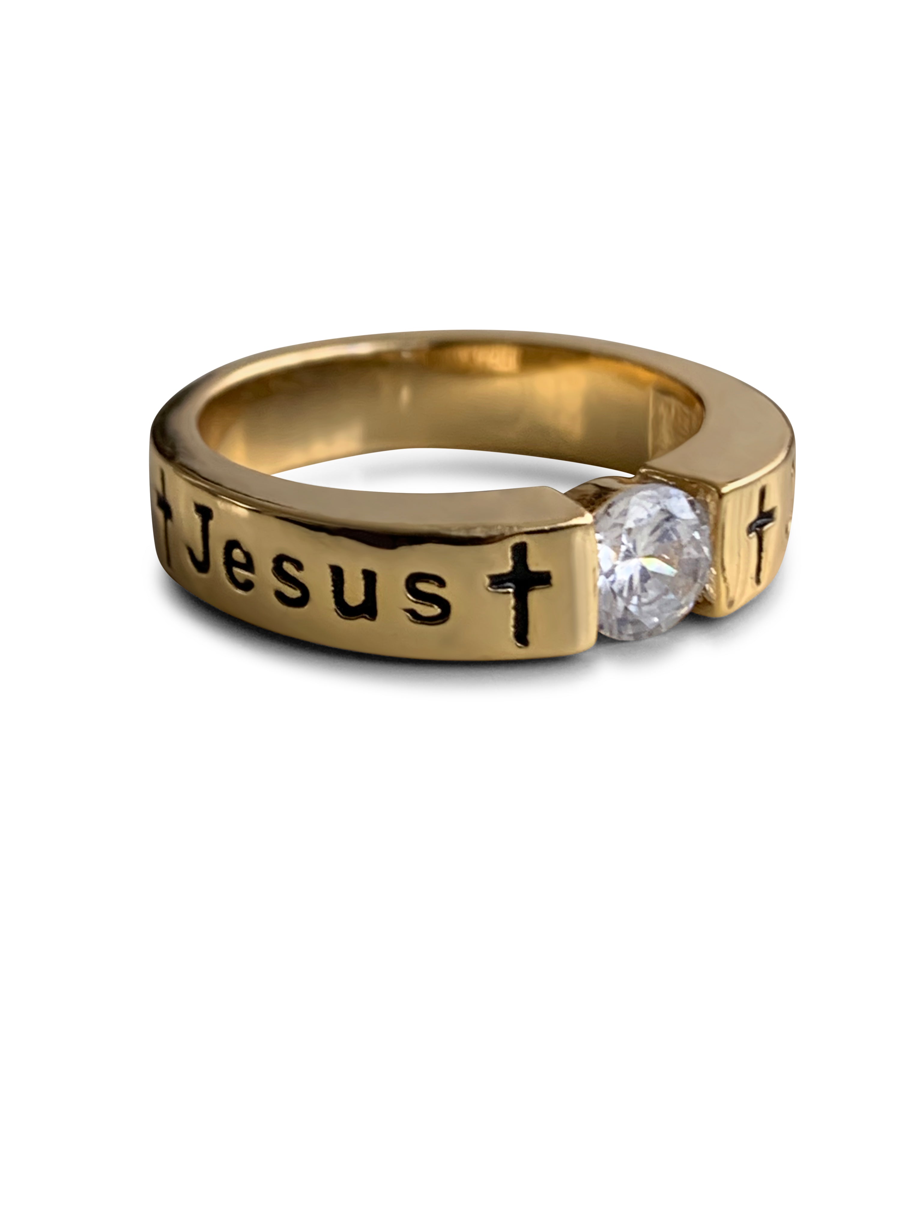 Jesus Ichthus Ring in 14K Yellow Gold
