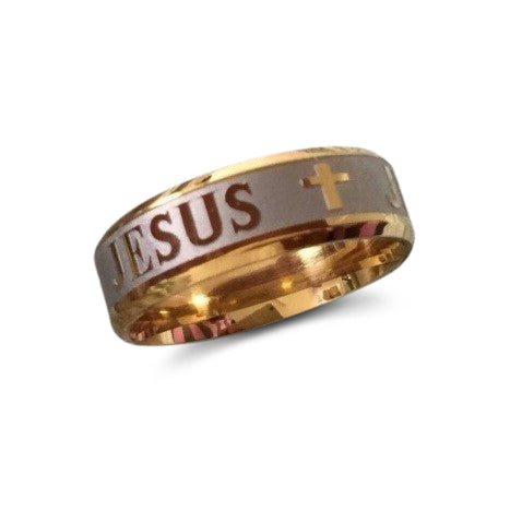 Religious 14K Yellow Gold Jesus Ring 1 Carat Men's Diamond Ring by Luxurman  407017